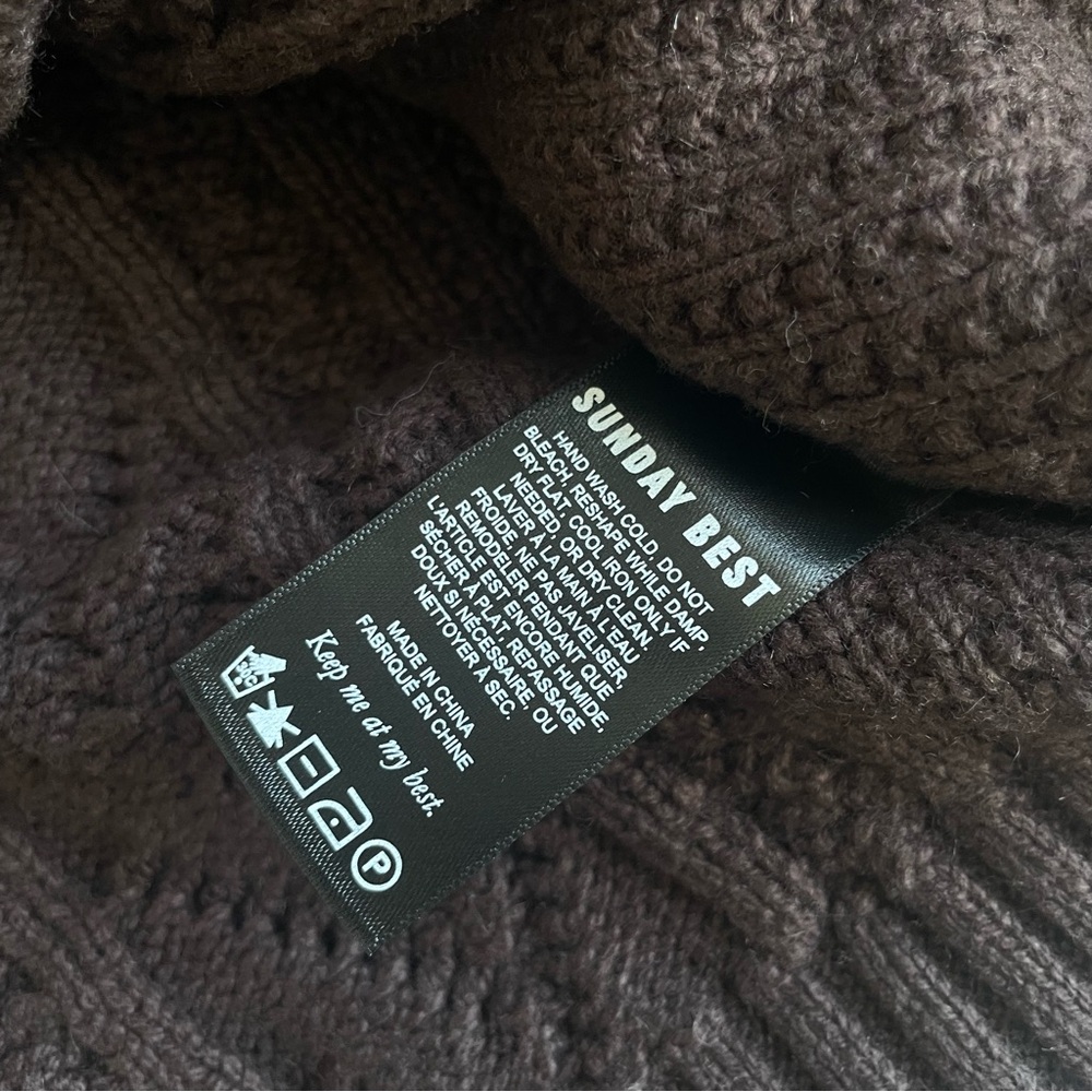 Aritzia brown cooper  Cable Knit Cardigan Sweater - Picture 3 of 5